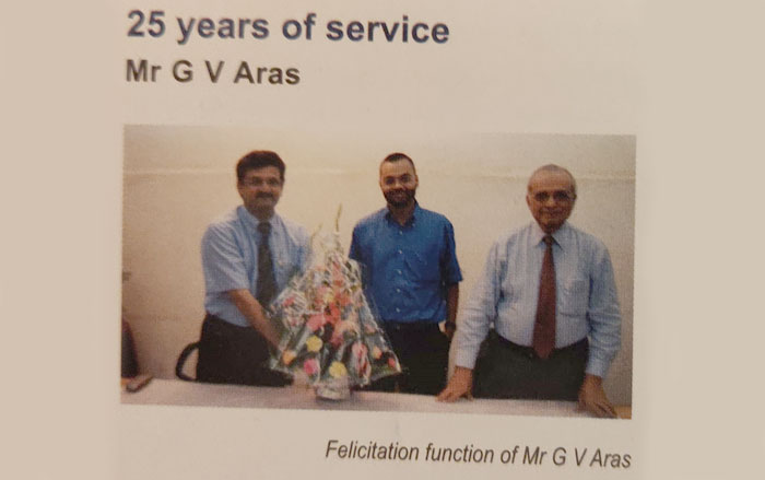 Felicitation from Chairman late Mr Atul Bhagwati