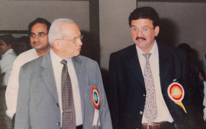 With his mentor late Mr Atul Bhagwati, Chairman of A T.E. Group.